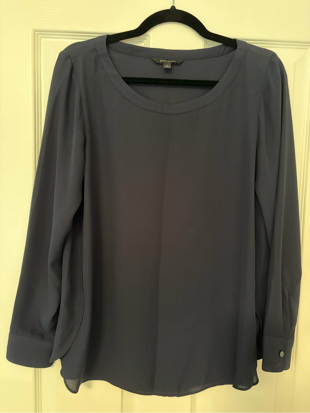 Banana Republic Slate Blue Long-Sleeve Blouse